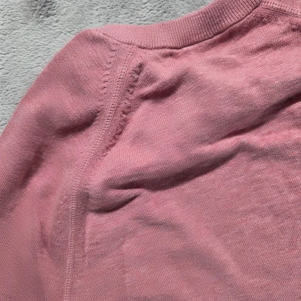 Banana‎ Republic Sweater Mens Large Red Organic Slub Cotton Pullover Raglan